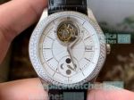 Piaget Black Tie Tourbillon Replica Watch SS Silver Diamond Bezel 43mm